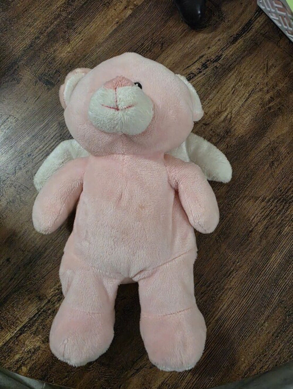 TY Pluffies Pink Angel Bear